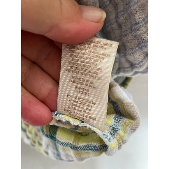 Free People Womens Guys Button Up Shirt Gray Green and yellow Size XS - Picture 7 of 11